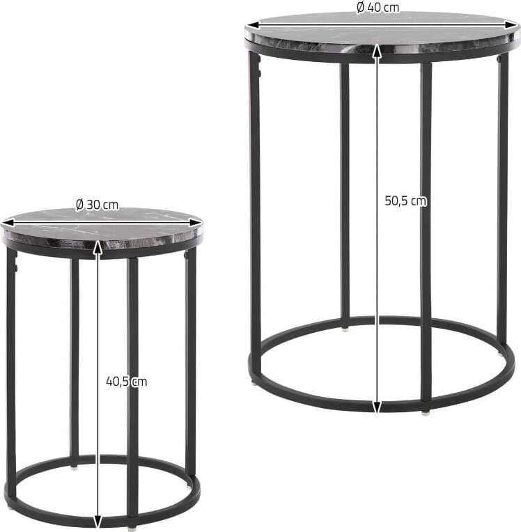 Set 2 Tavolini Da Salotto Moderno In Metallo Con Piano Effetto Marmo Casa e cucina/Arredamento/Soggiorno/Tavoli e tavolini/Tavolini bassi Decor Space - Altamura, Commerciovirtuoso.it