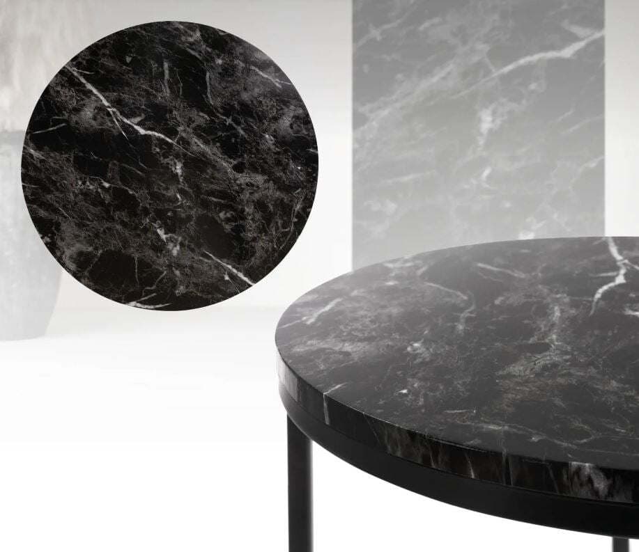Set 2 Tavolini Da Salotto Moderno In Metallo Con Piano Effetto Marmo Casa e cucina/Arredamento/Soggiorno/Tavoli e tavolini/Tavolini bassi Decor Space - Altamura, Commerciovirtuoso.it