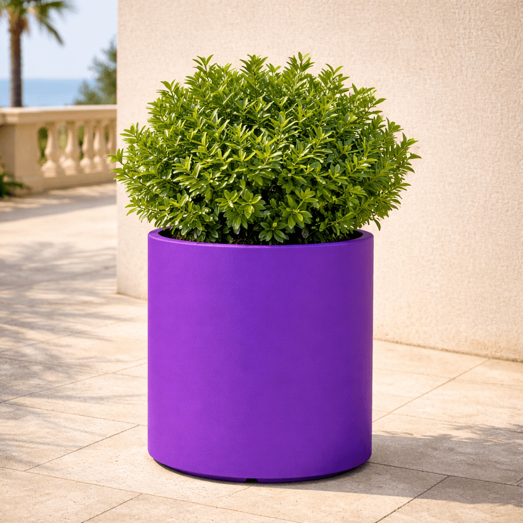 Vaso Cromia Venusio cilindrico decorazione in resina "Made in Italy" da Ø 40 x h 50 cm - 26