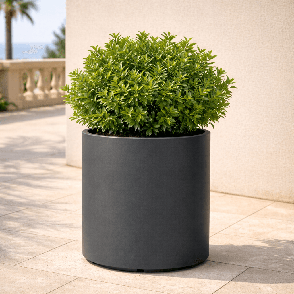 Vaso Cromia Venusio cilindrico decorazione in resina "Made in Italy" da Ø 40 x h 50 cm - 28