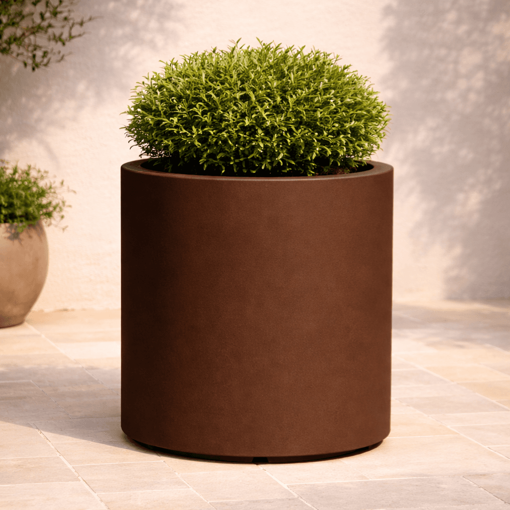 Vaso Cromia Venusio cilindrico decorazione in resina "Made in Italy" da Ø 40 x h 50 cm - 22