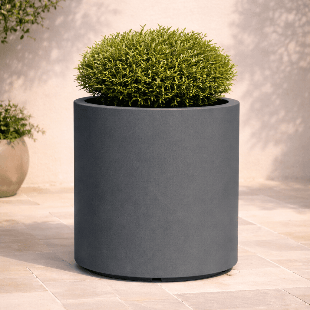 Vaso Cromia Venusio cilindrico decorazione in resina "Made in Italy" da Ø 40 x h 50 cm - 27