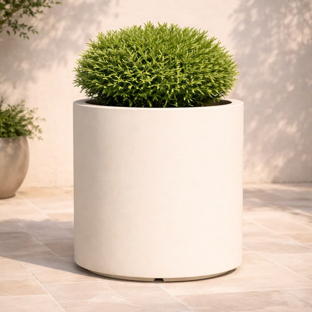 Vaso Cromia Venusio cilindrico decorazione in resina "Made in Italy" da Ø 40 x h 50 cm - 13