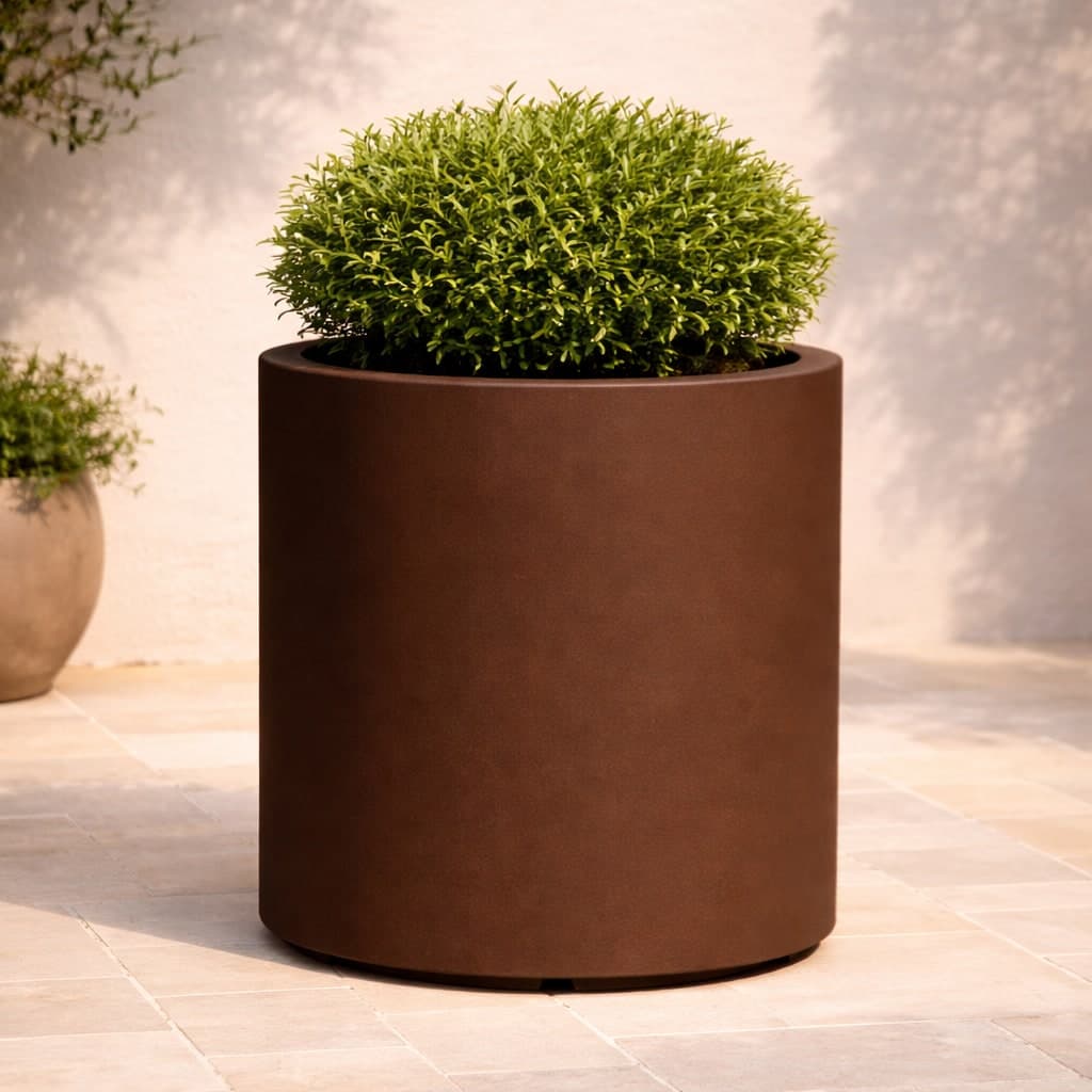 Vaso Cromia Venusio cilindrico decorazione in resina "Made in Italy" da Ø 40 x h 50 cm - 16