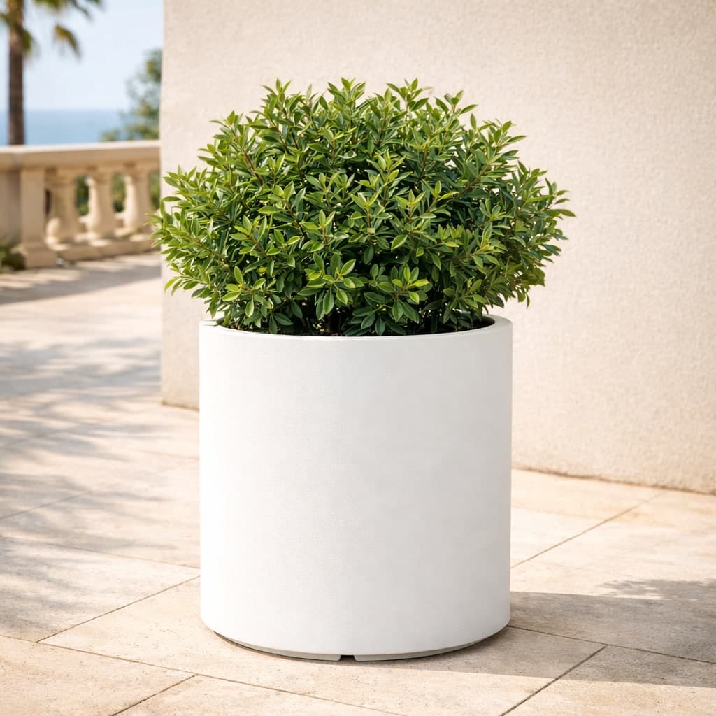 Vaso Cromia Venusio cilindrico decorazione in resina "Made in Italy" da Ø 40 x h 50 cm - 17