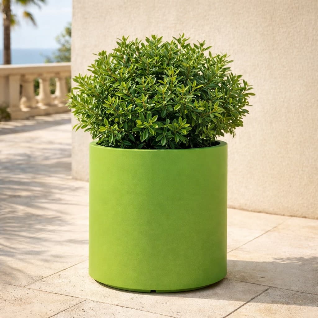 Vaso Cromia Venusio cilindrico decorazione in resina "Made in Italy" da Ø 40 x h 50 cm - 18