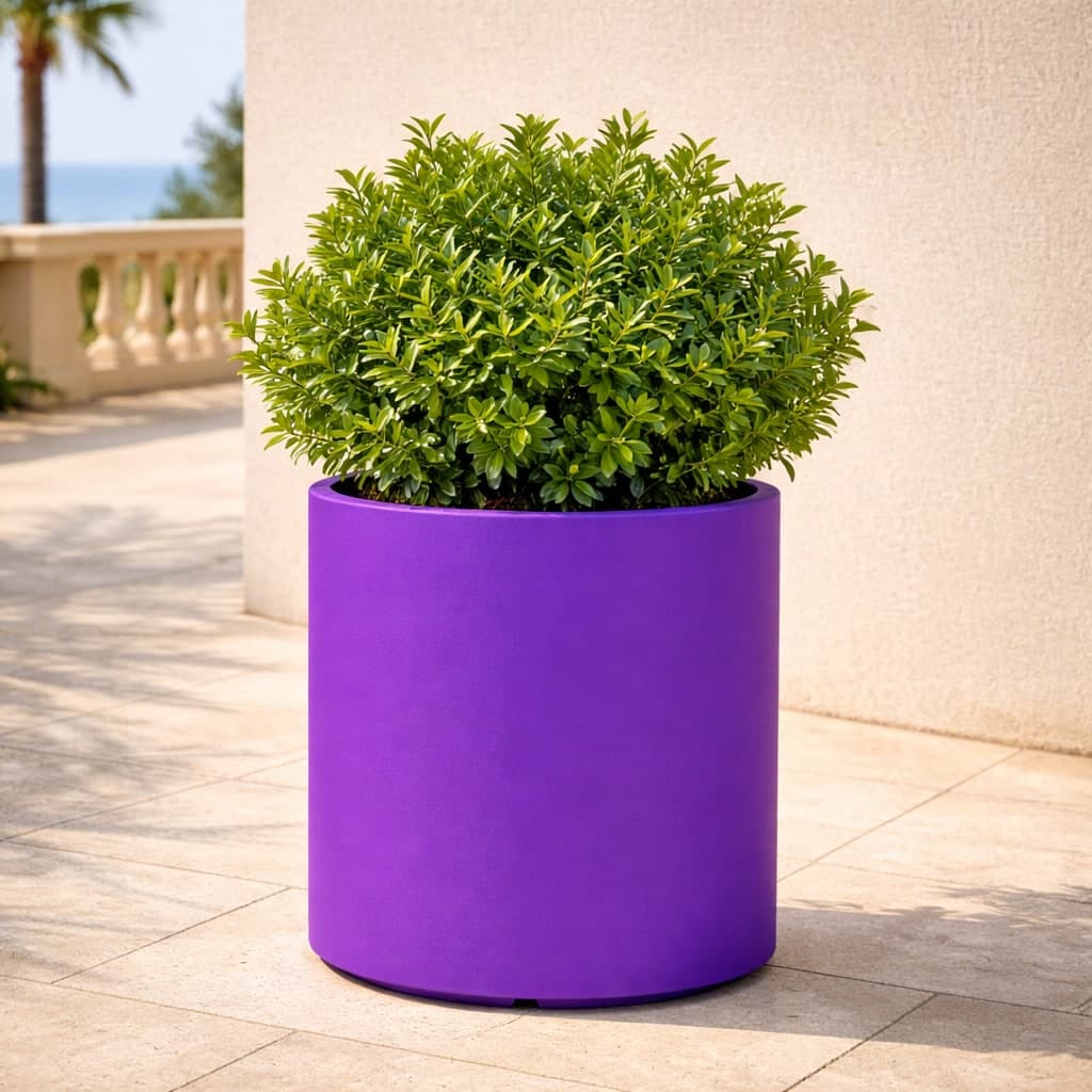 Vaso Cromia Venusio cilindrico decorazione in resina "Made in Italy" da Ø 40 x h 50 cm - 19