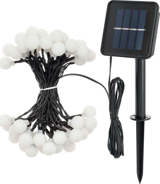 Catena luminosa solare con 50 lampadine a led decorazione per giardino 5 mt in Catene luminose Decor Space - Altamura, commercioVirtuoso.it
