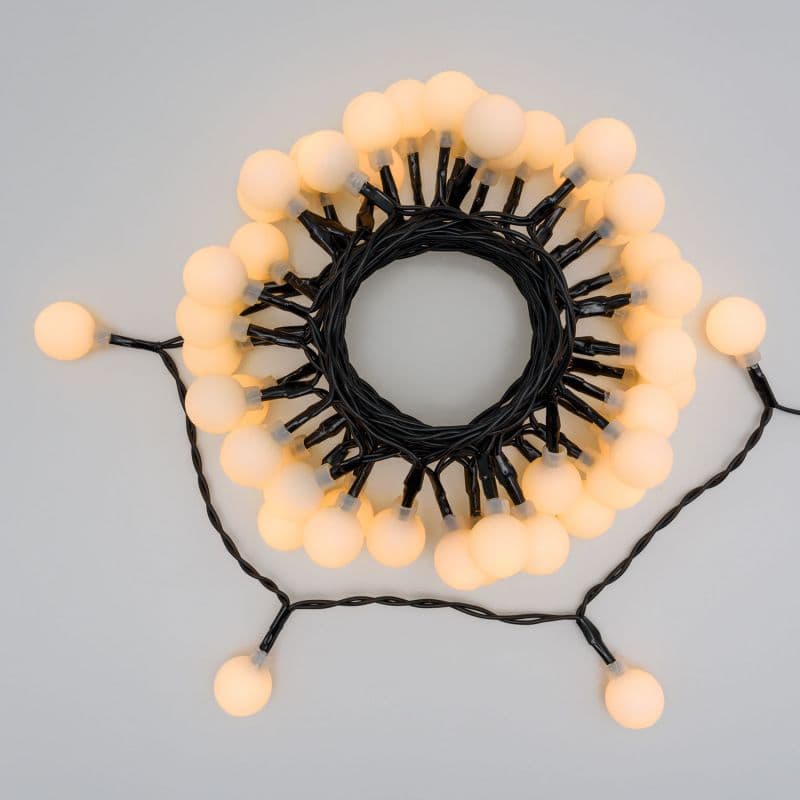 Catena luminosa solare con 50 lampadine a led decorazione per giardino 5 mt in Catene luminose Decor Space - Altamura, commercioVirtuoso.it