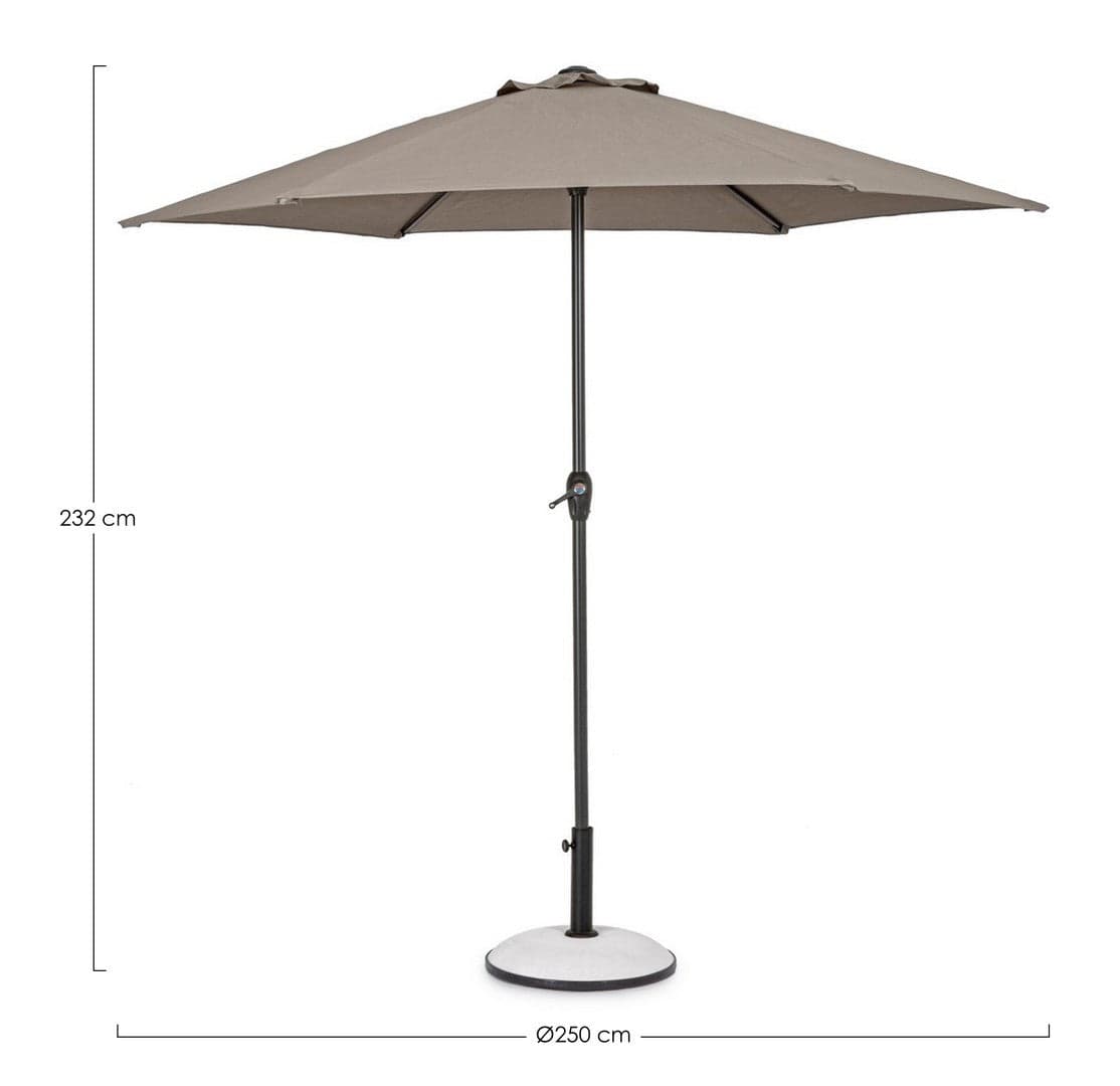 Ombrellone palo centrale "Kalife" in alluminio verniciato a polvere per giardino e balcone Ø 250 cm in Ombrelloni Decor Space - Altamura, commercioVirtuoso.it