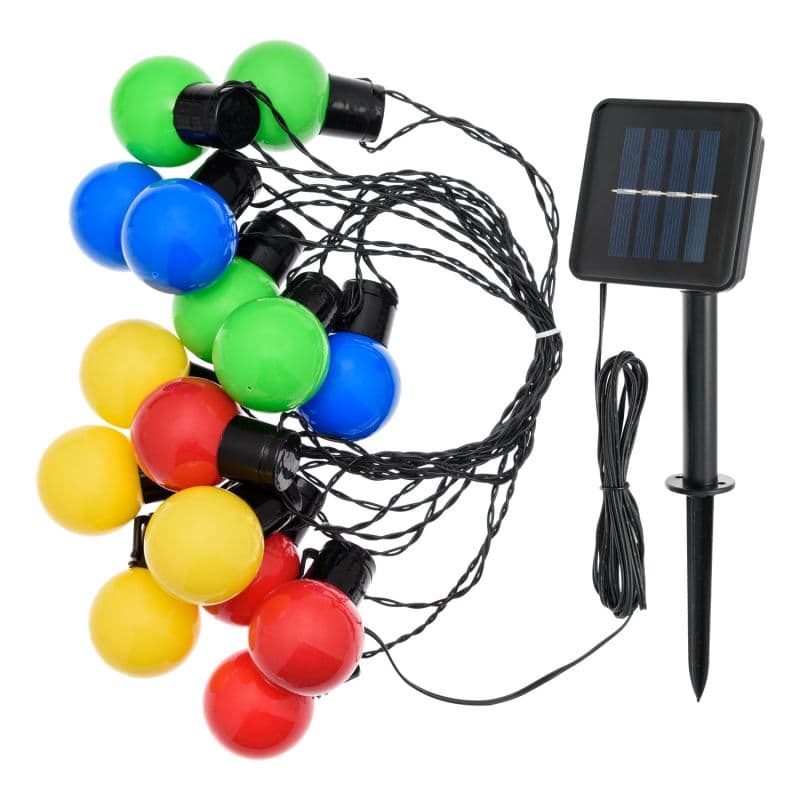 Catena luminosa solare con 15 lampadine a led decorazione per giardino 6 mt in Catene luminose Decor Space - Altamura, commercioVirtuoso.it