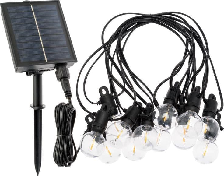 Catena luminosa solare con 12 lampadine a led decorazione per giardino 5 mt in Catene luminose Decor Space - Altamura, commercioVirtuoso.it