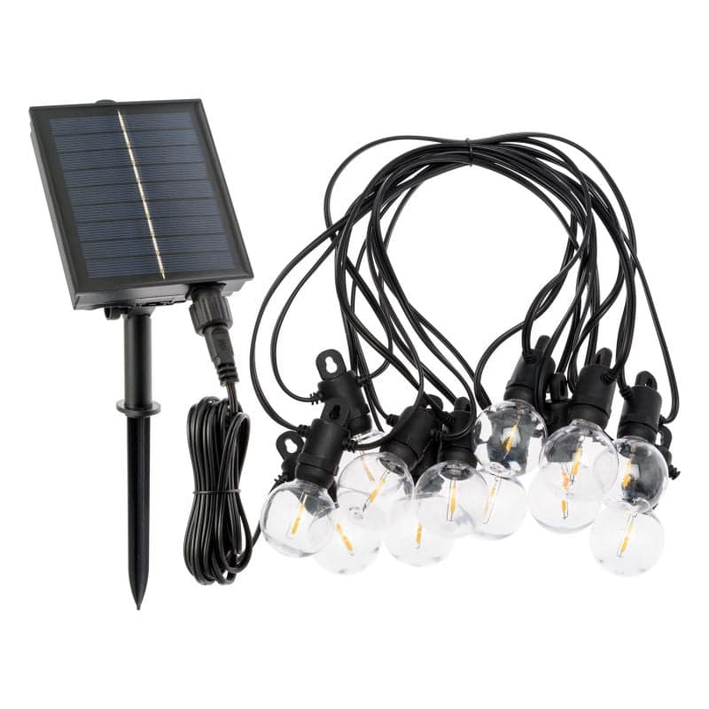 Catena luminosa solare con 12 lampadine a led decorazione per giardino 5 mt in Catene luminose Decor Space - Altamura, commercioVirtuoso.it