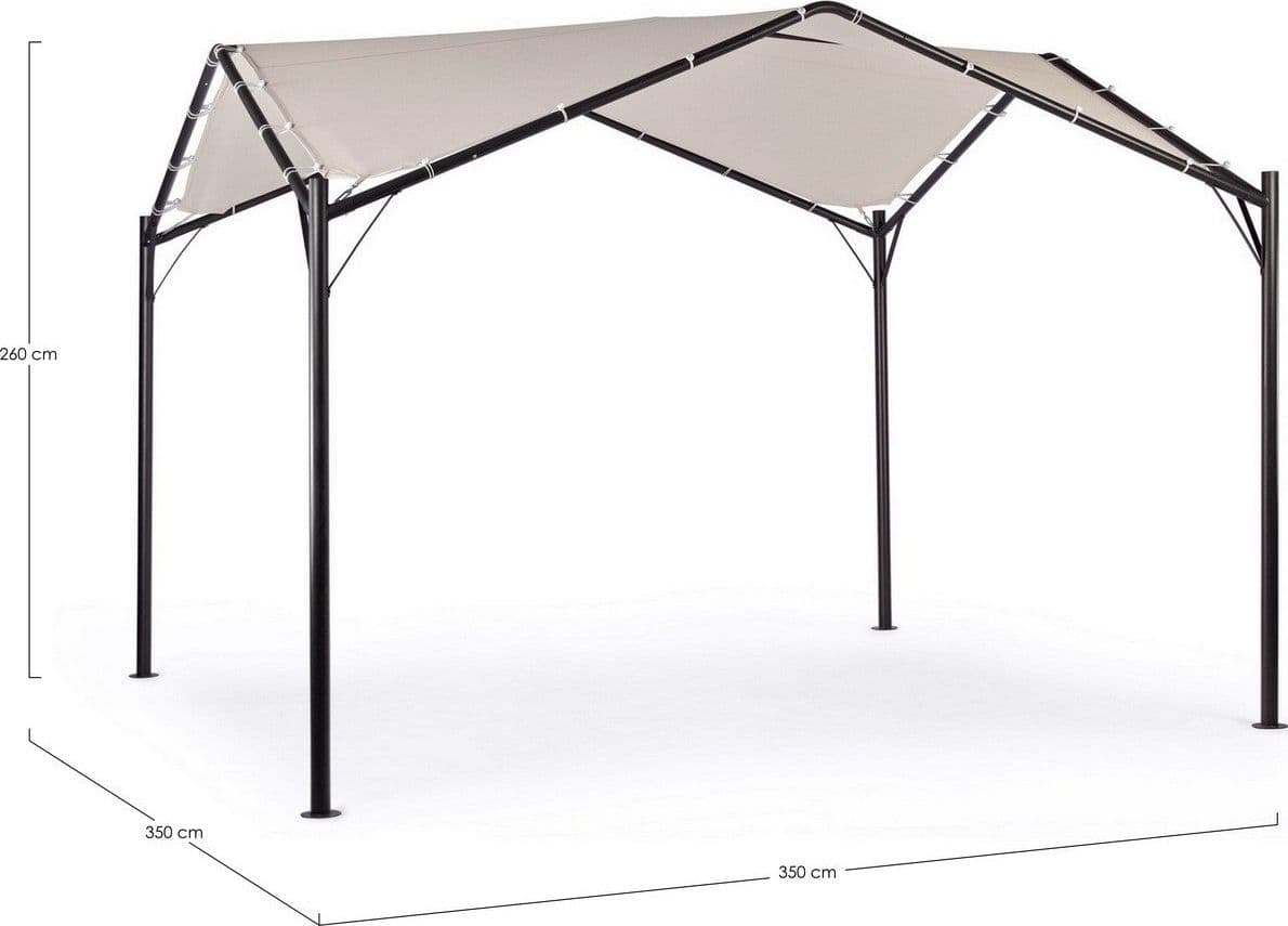 Gazebo "Dome" color antracite-grigio, struttura in acciaio per esterno da 3.5 x 3.5 cm - 4