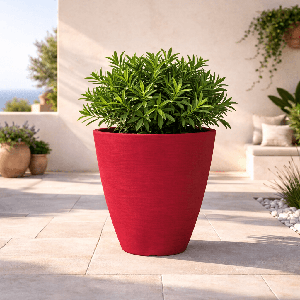 Vaso Cromia Adone rotondo decorazione in resina "Made in Italy" da h 38 cm - 29