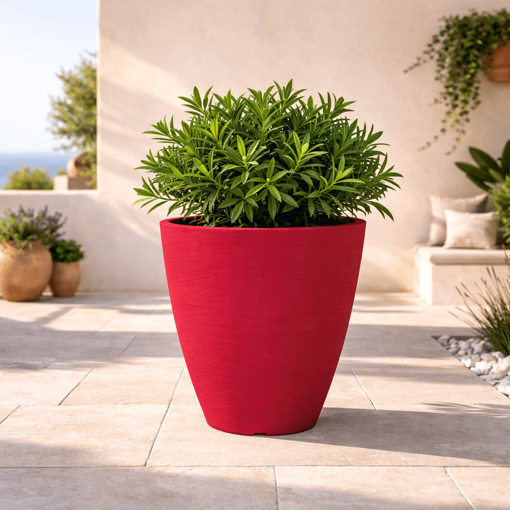 Vaso Cromia Adone rotondo decorazione in resina "Made in Italy" da h 38 cm - 27