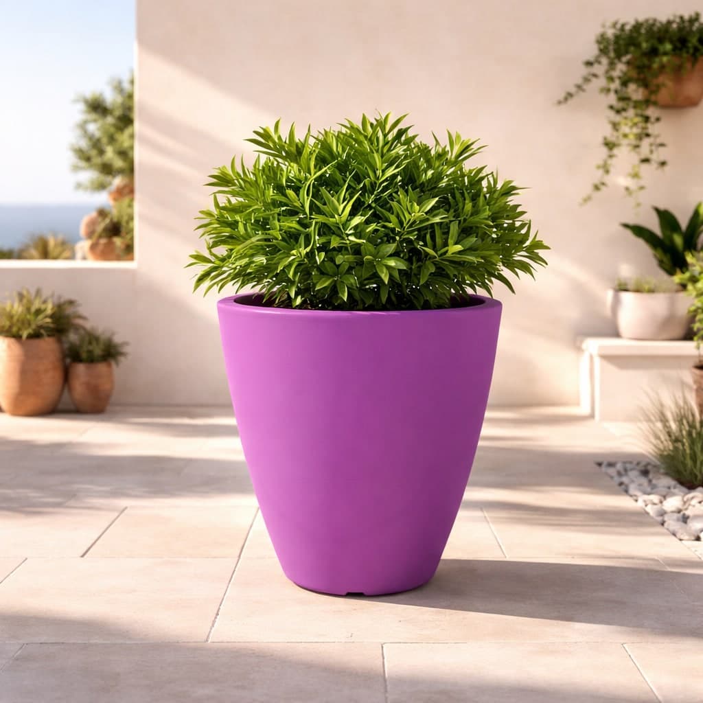 Vaso Cromia Adone rotondo decorazione in resina "Made in Italy" da h 38 cm in Vasi tradizionali Decor Space - Altamura, commercioVirtuoso.it