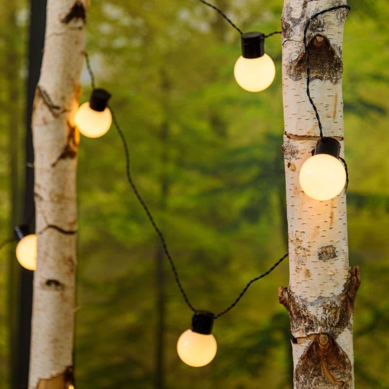 Catena luminosa con 20 lampadine a led decorazione per giardino 10 mt in Catene luminose Decor Space - Altamura, commercioVirtuoso.it