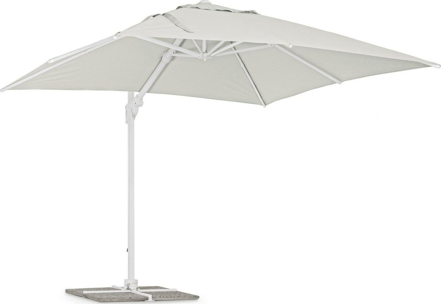 Ombrellone "Eden" a braccio laterale con struttura in alluminio, per esterno, telo color naturale – 3x3 metri – Andrea
