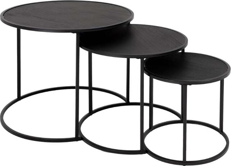Set 3 Tavolini Da Salotto Moderno In Metallo Con Piano In Legno Casa e cucina/Arredamento/Soggiorno/Tavoli e tavolini/Tavolini bassi Decor Space - Altamura, Commerciovirtuoso.it