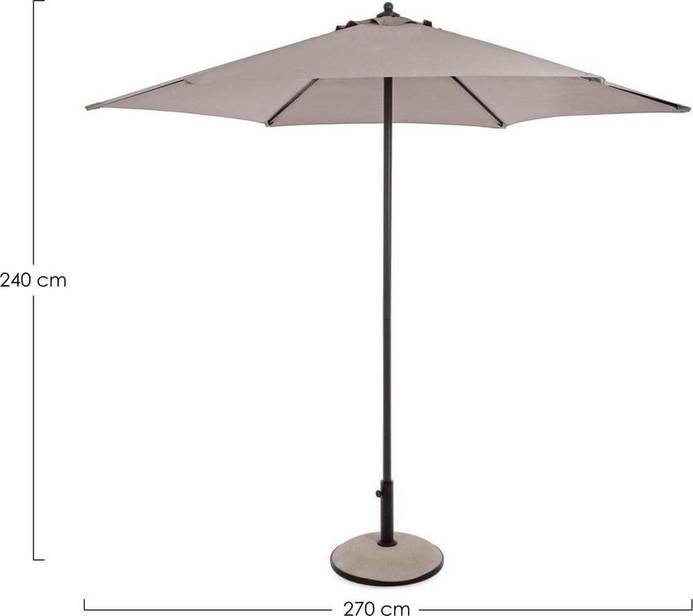 Ombrellone "Delfi" a palo centrale, struttura in acciaio per esterno da 270 cm in Ombrelloni Decor Space - Altamura, commercioVirtuoso.it