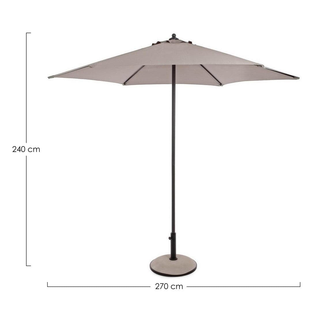 Ombrellone "Delfi" a palo centrale, struttura in acciaio per esterno da 270 cm in Ombrelloni Decor Space - Altamura, commercioVirtuoso.it