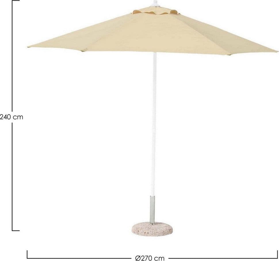 Ombrellone "Delfi" a palo centrale, struttura in acciaio per esterno da 270 cm in Ombrelloni Decor Space - Altamura, commercioVirtuoso.it