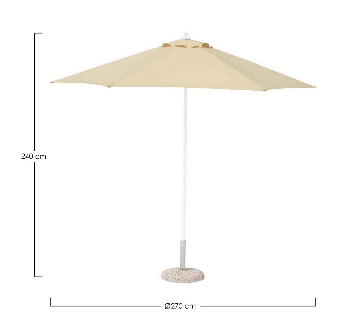 Ombrellone "Delfi" a palo centrale, struttura in acciaio per esterno da 270 cm in Ombrelloni Decor Space - Altamura, commercioVirtuoso.it