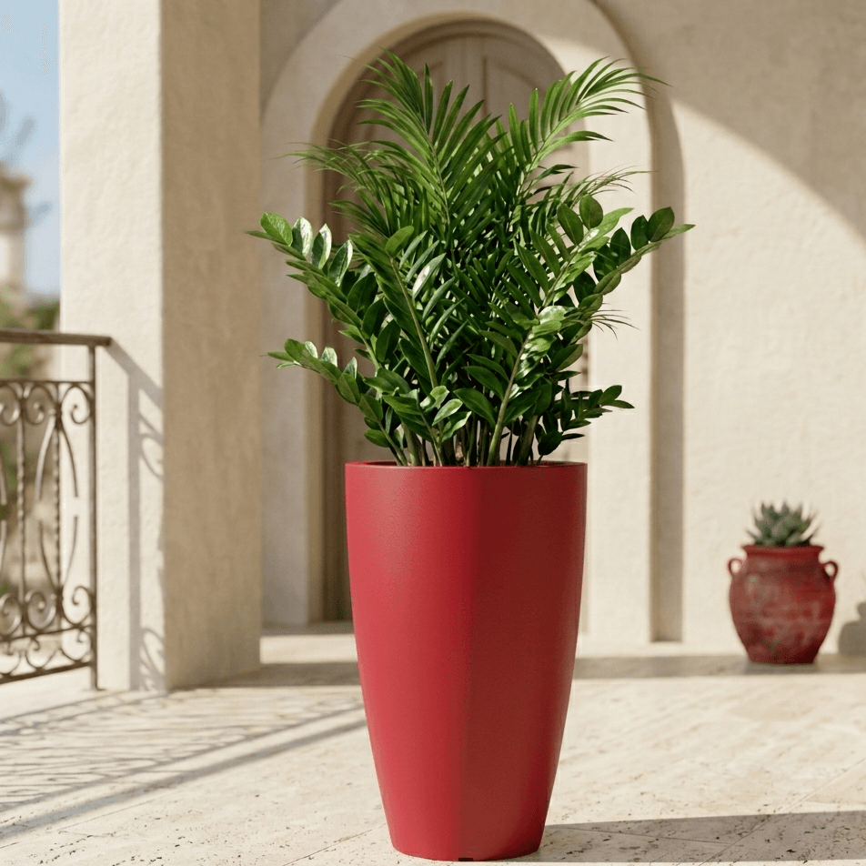 Vaso Cromia Prisma rotondo decorazione in resina "Made in Italy" da h 50 cm - 19
