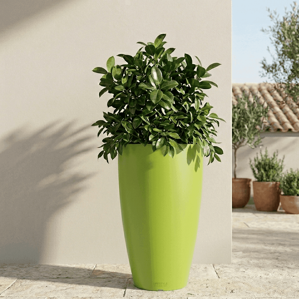 Vaso Cromia Prisma rotondo decorazione in resina "Made in Italy" da h 50 cm in Vasi tradizionali Decor Space - Altamura, commercioVirtuoso.it