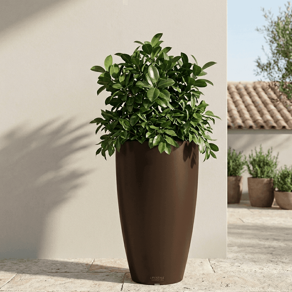 Vaso Cromia Prisma rotondo decorazione in resina "Made in Italy" da h 50 cm in Vasi tradizionali Decor Space - Altamura, commercioVirtuoso.it