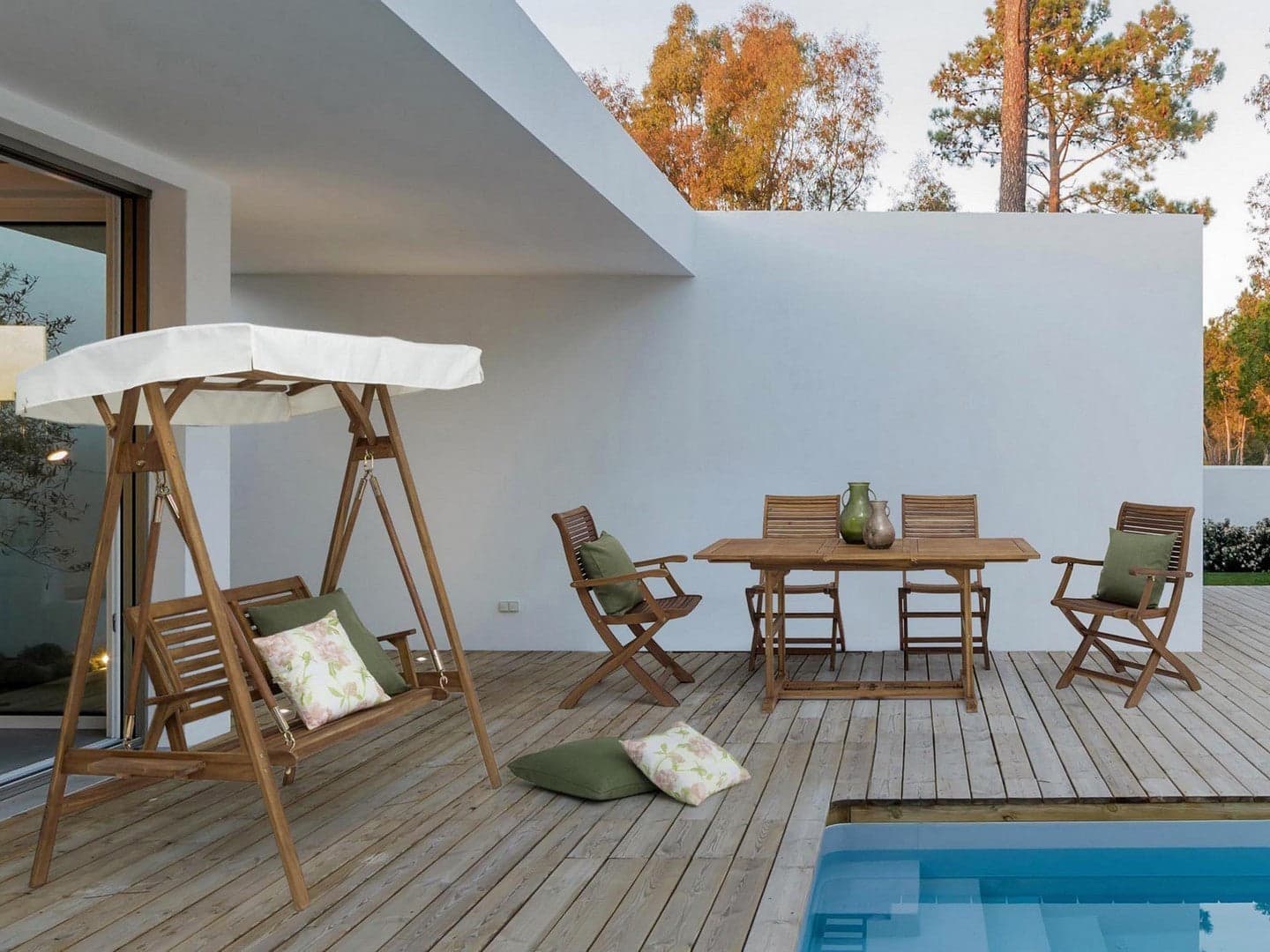 Sedia "Noemi" in legno di acacia, finitura ad olio, pieghevole per esterno in Sedie per tavolo da giardino Decor Space - Altamura, commercioVirtuoso.it