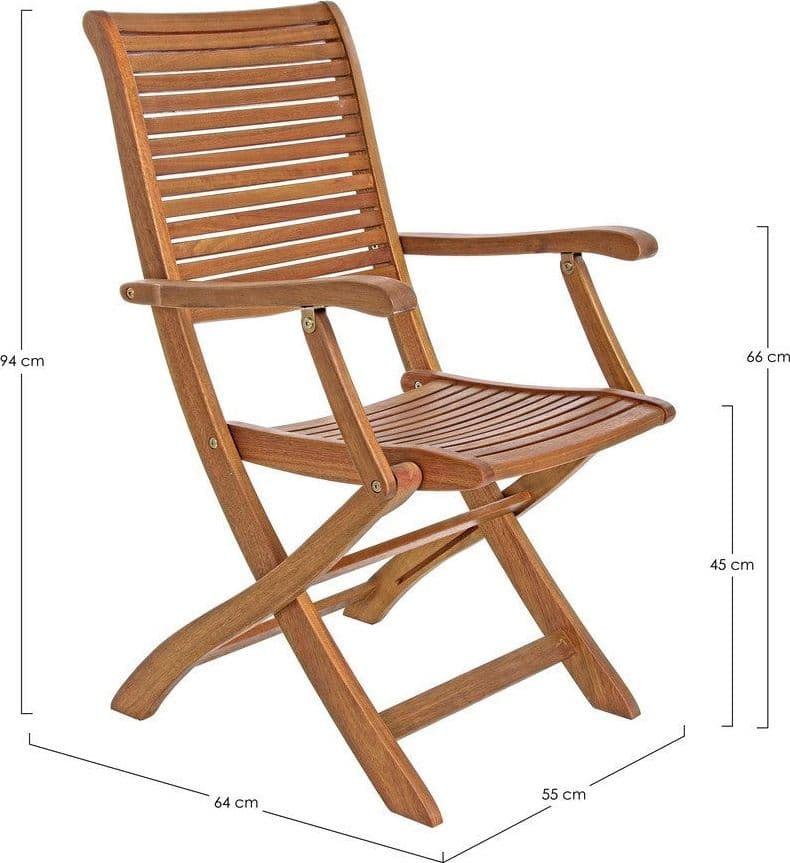 Sedia "Noemi" in legno di acacia, finitura ad olio, pieghevole per esterno in Sedie per tavolo da giardino Decor Space - Altamura, commercioVirtuoso.it