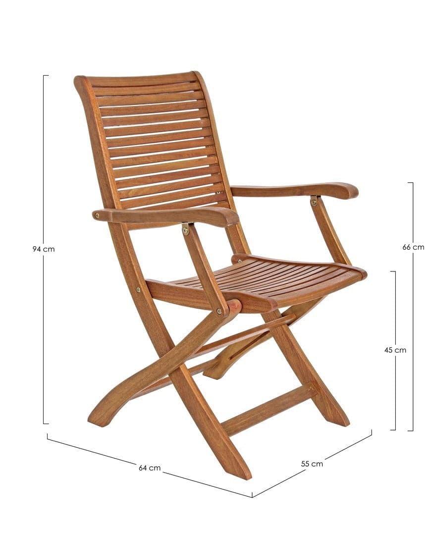 Sedia "Noemi" in legno di acacia, finitura ad olio, pieghevole per esterno in Sedie per tavolo da giardino Decor Space - Altamura, commercioVirtuoso.it