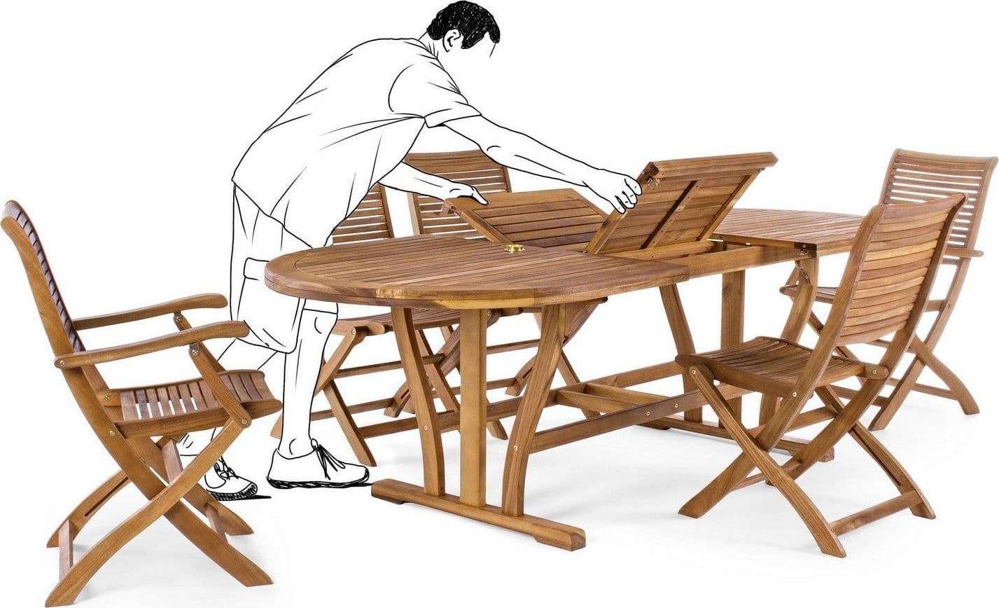 Sedia "Noemi" in legno di acacia, finitura ad olio, pieghevole per esterno in Sedie per tavolo da giardino Decor Space - Altamura, commercioVirtuoso.it