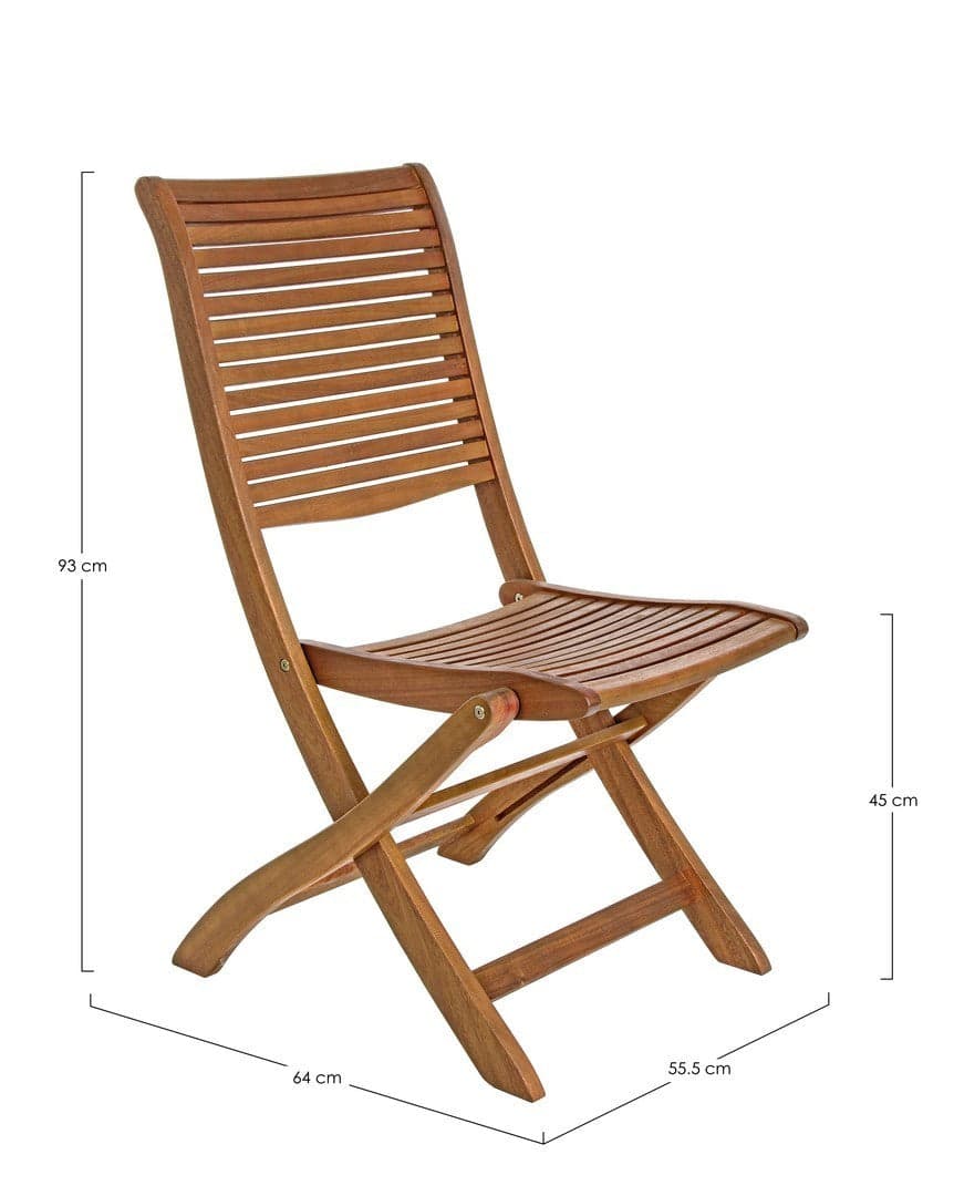 Sedia "Noemi" in legno di acacia, finitura ad olio, pieghevole per esterno in Sedie per tavolo da giardino Decor Space - Altamura, commercioVirtuoso.it