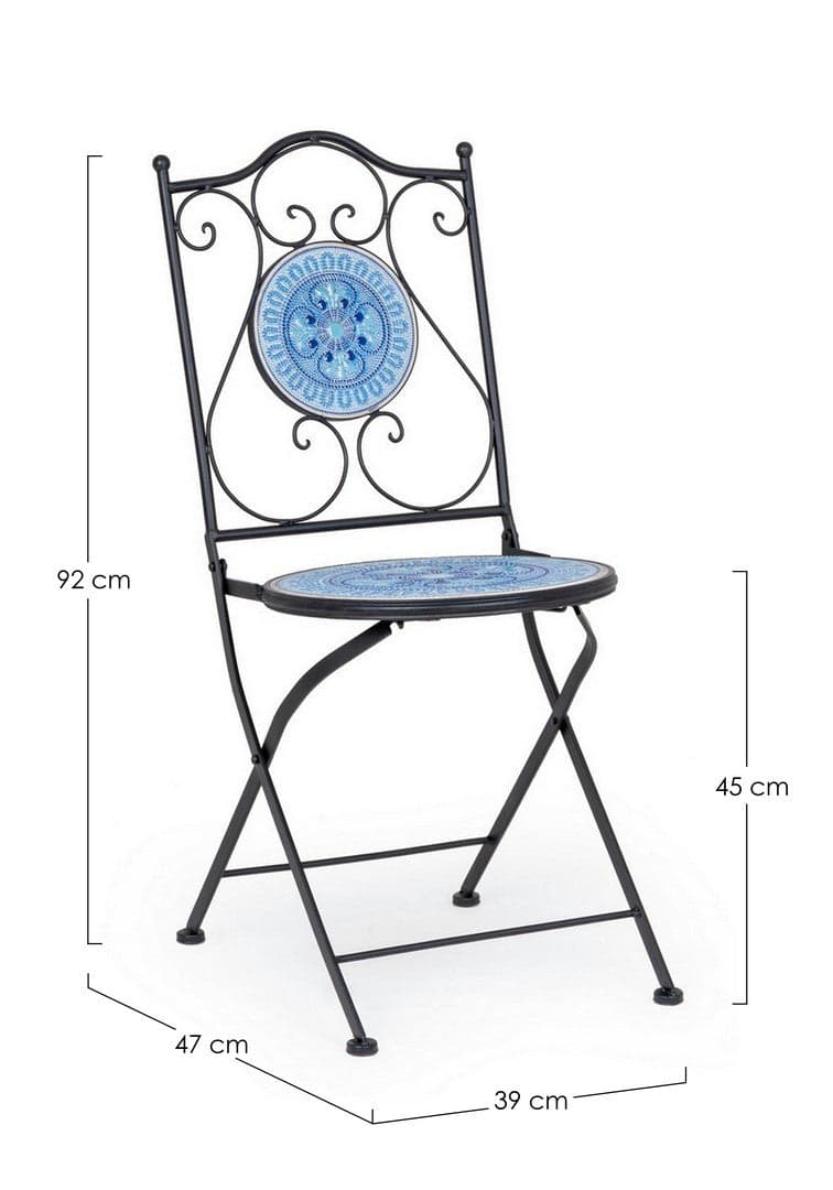 Sedia pieghevole "Bisanzio" da cafè, struttura in acciaio per l'esterno pieghevole in Sedie per tavolo da giardino Decor Space - Altamura, commercioVirtuoso.it