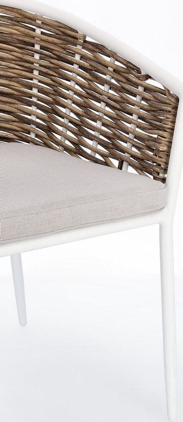 Sedia con braccioli "Maribela" struttura e gambe in alluminio, per esterno, seduta con cuscini in Sedie per tavolo da giardino Decor Space - Altamura, commercioVirtuoso.it
