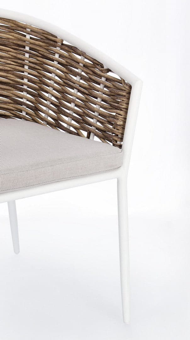 Sedia con braccioli "Maribela" struttura e gambe in alluminio, per esterno, seduta con cuscini in Sedie per tavolo da giardino Decor Space - Altamura, commercioVirtuoso.it