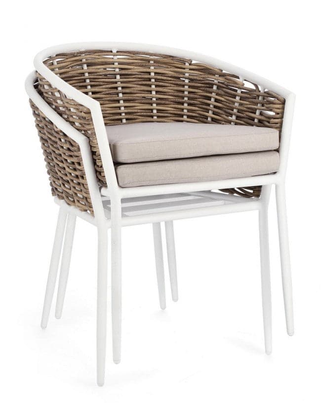 Sedia con braccioli "Maribela" struttura e gambe in alluminio, per esterno, seduta con cuscini in Sedie per tavolo da giardino Decor Space - Altamura, commercioVirtuoso.it