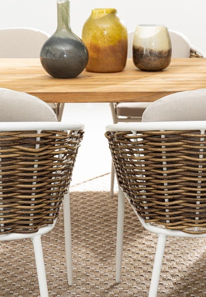 Sedia con braccioli "Maribela" struttura e gambe in alluminio, per esterno, seduta con cuscini in Sedie per tavolo da giardino Decor Space - Altamura, commercioVirtuoso.it