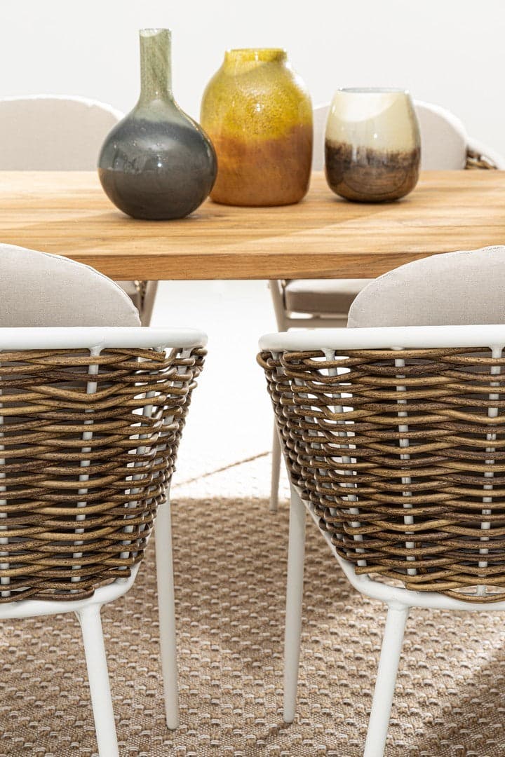 Sedia con braccioli "Maribela" struttura e gambe in alluminio, per esterno, seduta con cuscini in Sedie per tavolo da giardino Decor Space - Altamura, commercioVirtuoso.it