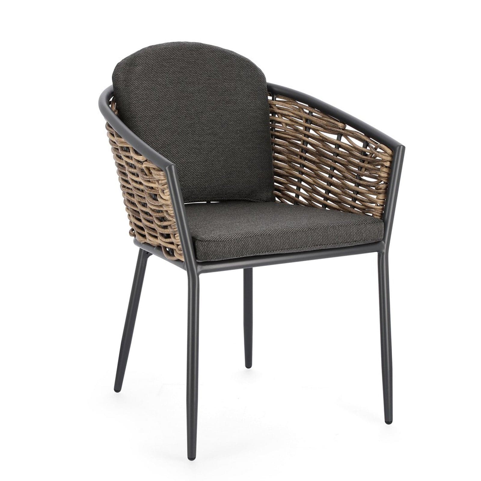 Sedia con braccioli "Maribela" struttura e gambe in alluminio, per esterno, seduta con cuscini in Sedie per tavolo da giardino Decor Space - Altamura, commercioVirtuoso.it