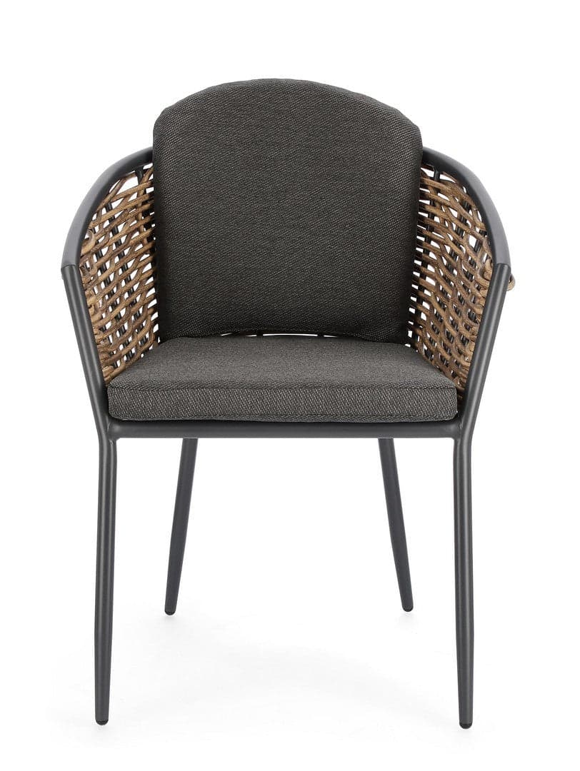 Sedia con braccioli "Maribela" struttura e gambe in alluminio, per esterno, seduta con cuscini in Sedie per tavolo da giardino Decor Space - Altamura, commercioVirtuoso.it