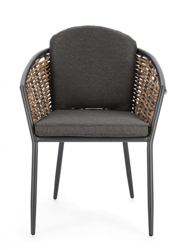 Sedia con braccioli "Maribela" struttura e gambe in alluminio, per esterno, seduta con cuscini in Sedie per tavolo da giardino Decor Space - Altamura, commercioVirtuoso.it