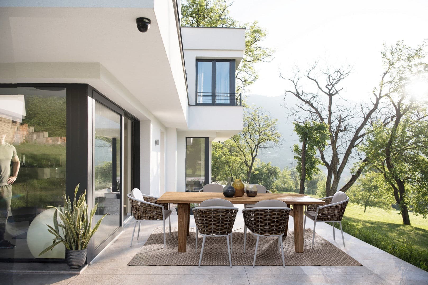 Sedia con braccioli "Maribela" struttura e gambe in alluminio, per esterno, seduta con cuscini in Sedie per tavolo da giardino Decor Space - Altamura, commercioVirtuoso.it