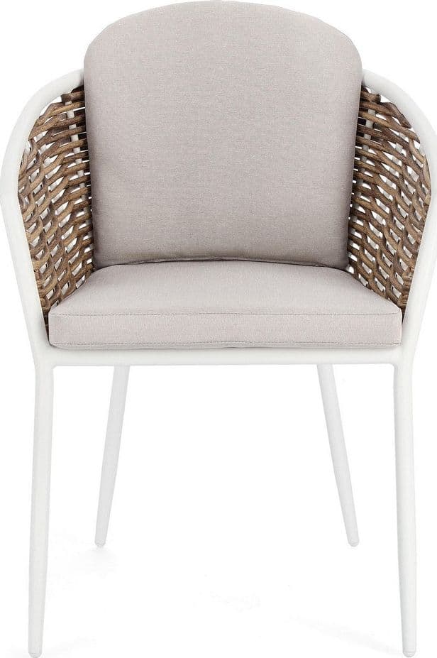 Sedia con braccioli "Maribela" struttura e gambe in alluminio, per esterno, seduta con cuscini in Sedie per tavolo da giardino Decor Space - Altamura, commercioVirtuoso.it