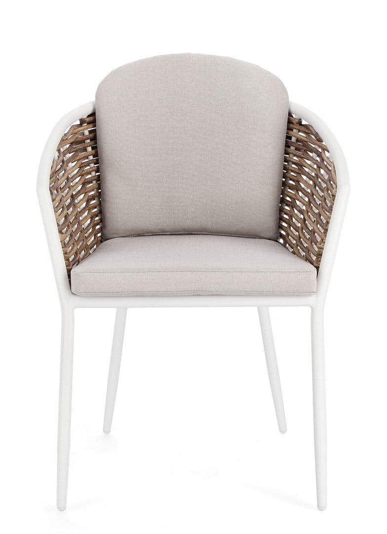 Sedia con braccioli "Maribela" struttura e gambe in alluminio, per esterno, seduta con cuscini in Sedie per tavolo da giardino Decor Space - Altamura, commercioVirtuoso.it