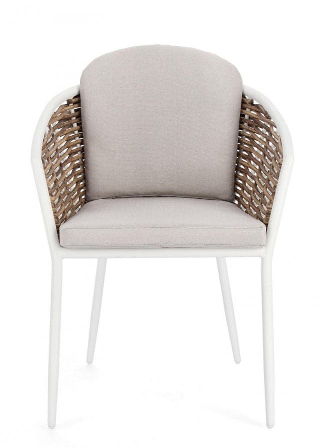 Sedia con braccioli "Maribela" struttura e gambe in alluminio, per esterno, seduta con cuscini in Sedie per tavolo da giardino Decor Space - Altamura, commercioVirtuoso.it