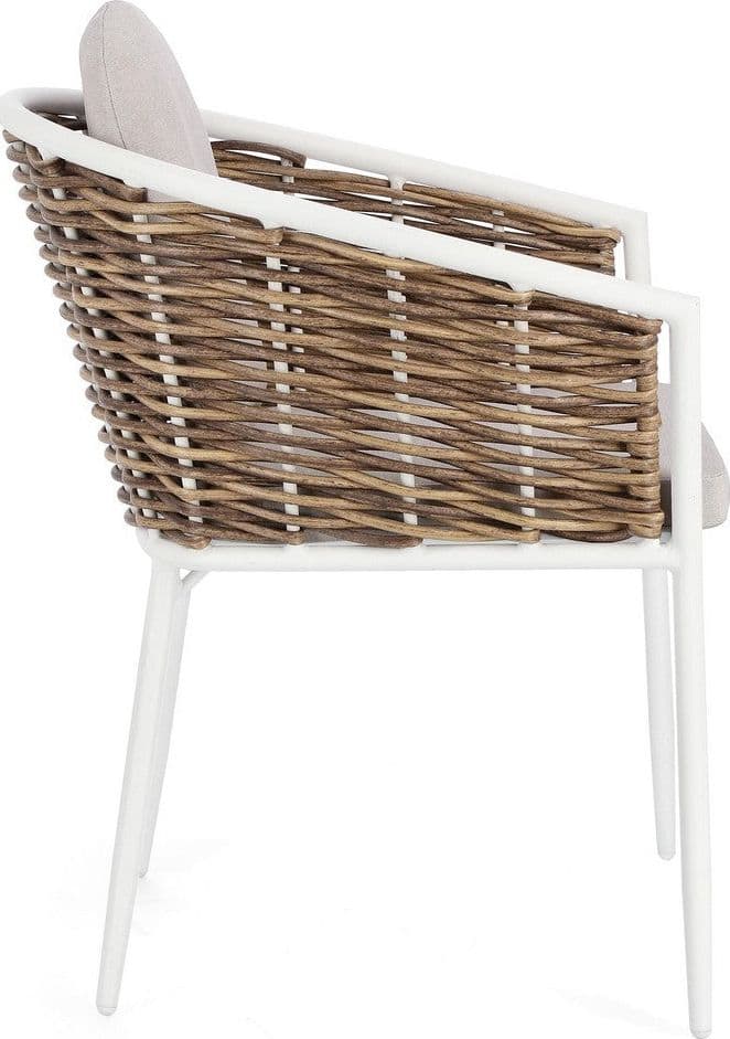Sedia con braccioli "Maribela" struttura e gambe in alluminio, per esterno, seduta con cuscini in Sedie per tavolo da giardino Decor Space - Altamura, commercioVirtuoso.it